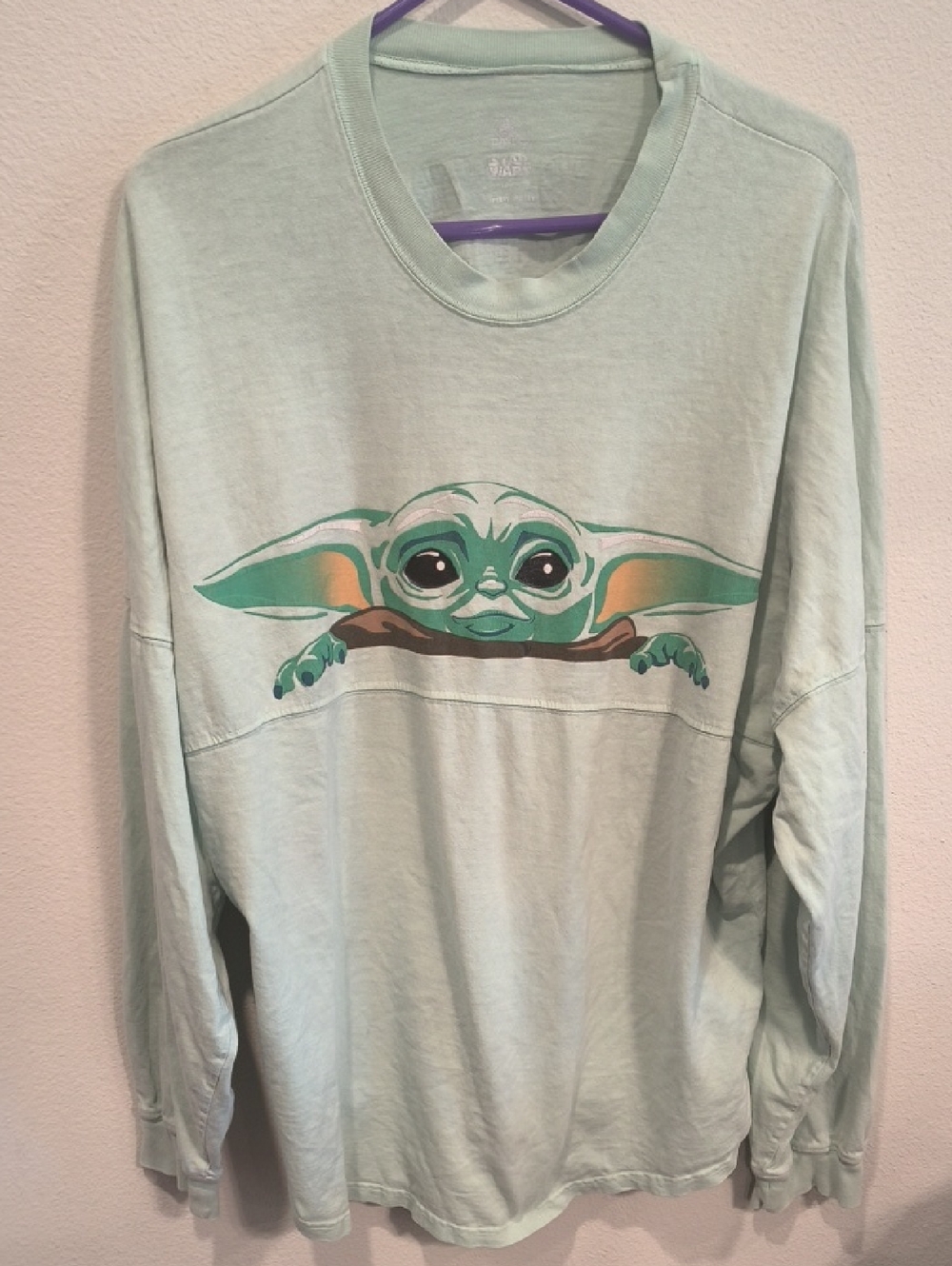 Disney Grogu Managerial Mint Green Graphic Tee Large